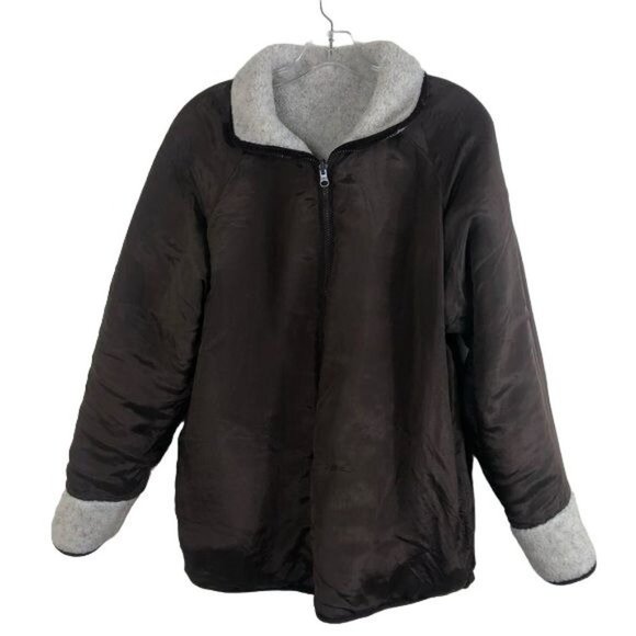 OUTBROOK Teddy Cream Silk Blend Reversible Fall Jacket Size Medium - Picture 6 of 10